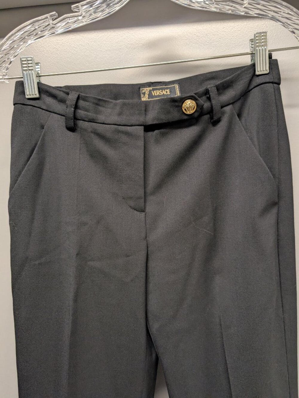 Versace Black Pants Size 38 - Picture 3 of 5